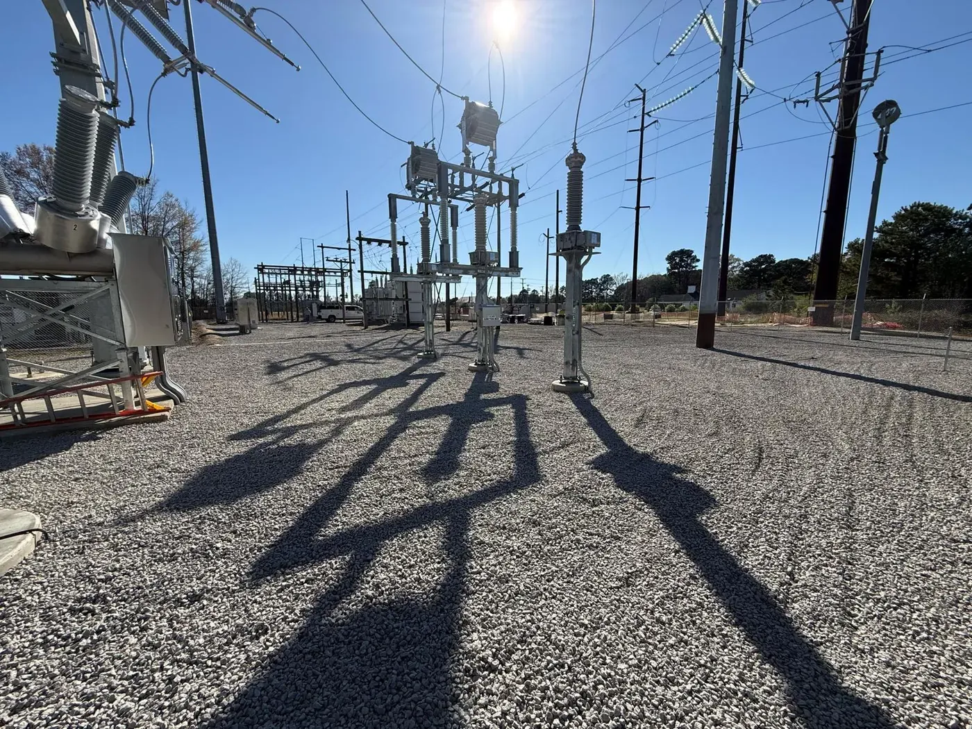 Gravel yard at a utility site