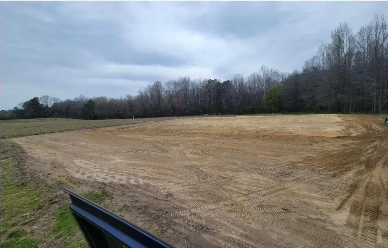Large residential lot after grading